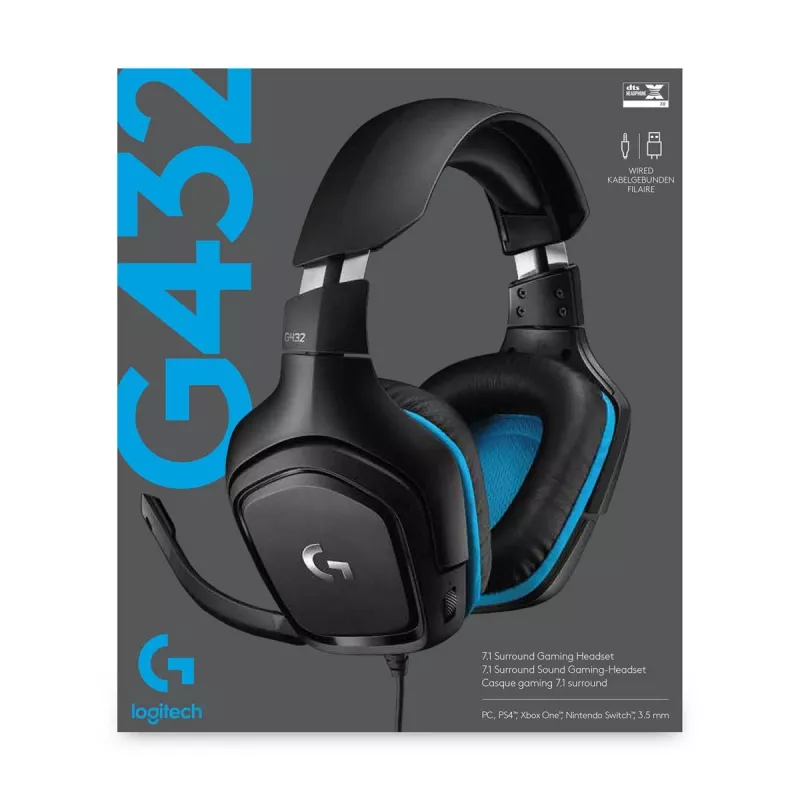 Auriculares gaming LOGITECH G432 - USB / 3.5mm - 7.1 Surround - Azul