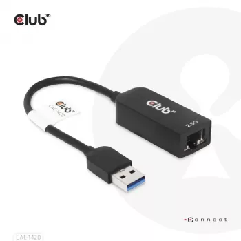 Adaptador CLUB3D USB 3.2 Gen1 Type-A a RJ45 2.5Gbps
