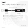 Adaptador CLUB3D USB 3.2 Gen1 Type-A a RJ45 2.5Gbps