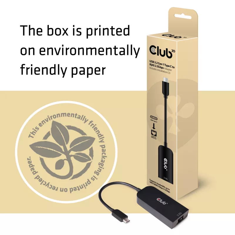 Adaptador CLUB3D USB 3.2 Gen1 Type-C a RJ45 2.5Gbps