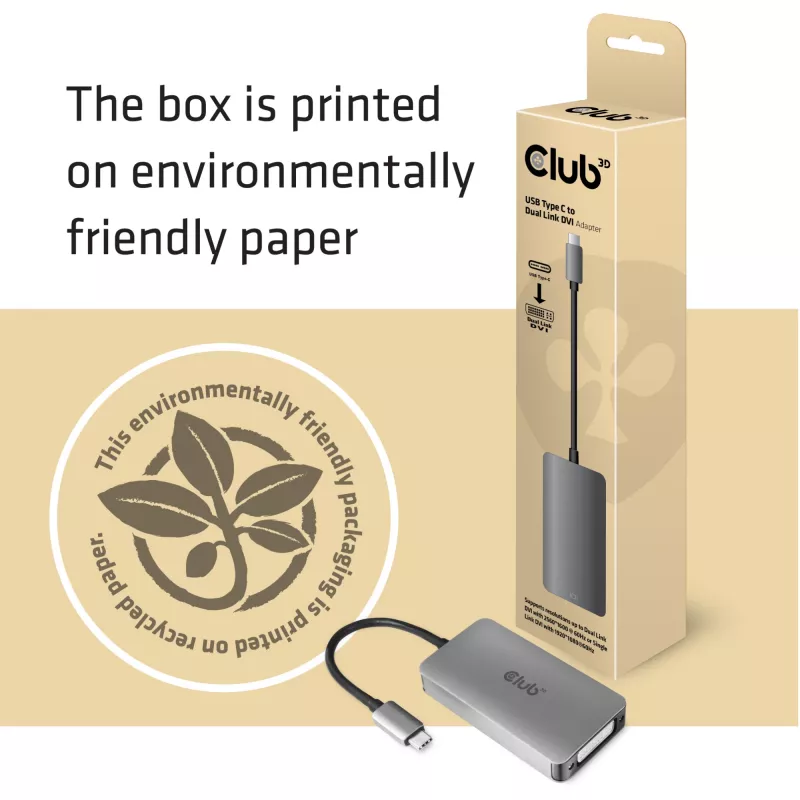 Adaptador activo CLUB3D USB3.2 Gen1 Type-C a Dual Link DVI-D HDCP ON M/H