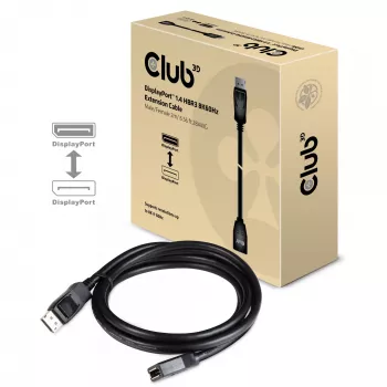 Cable de extensión CLUB3D DisplayPort 1.4 HBR3 8K60Hz M/H 2m