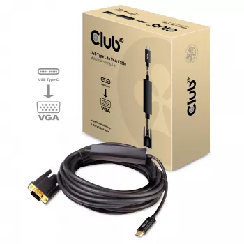 Cable activo USB Type C a VGA M/M CLUB3D CAC-1512 5m
