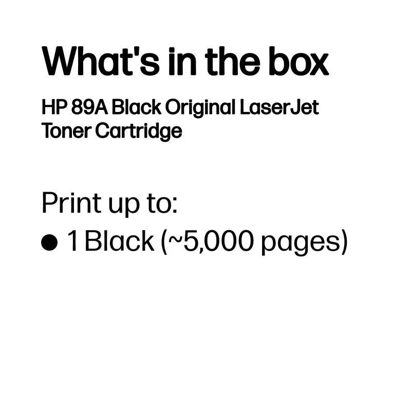 Cartucho de tóner HP 89A Original LaserJet, Negro