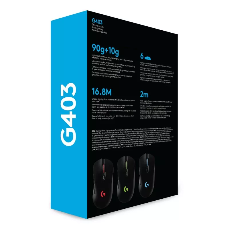 Ratón gaming LOGITECH G403 Hero USB Negro EWR2