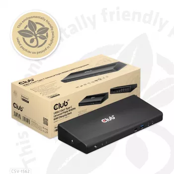 CLUB3D CSV-1562 es una estación de acoplamiento universal USB3.2 Gen1 Type-C Triple 4K30Hz con carga y certificada por DisplayLink®. La estación de acoplamiento universal con carga