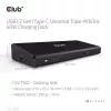 CLUB3D CSV-1562 es una estación de acoplamiento universal USB3.2 Gen1 Type-C Triple 4K30Hz con carga y certificada por DisplayLink®. La estación de acoplamiento universal con carga