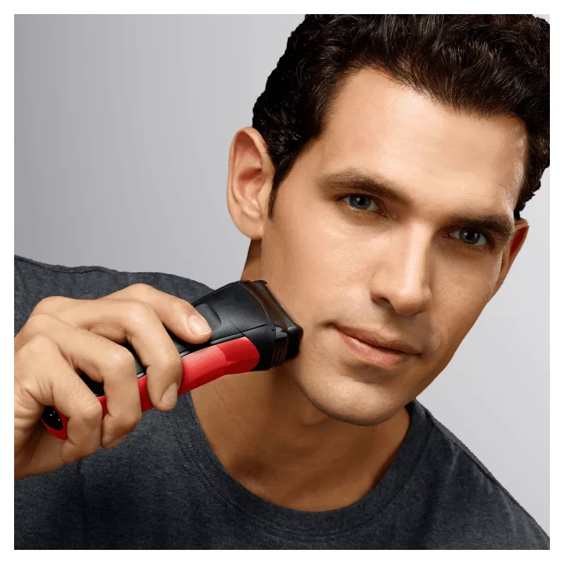 Afeitadora de lámina Braun Series 3 300s con recortador negro, rojo