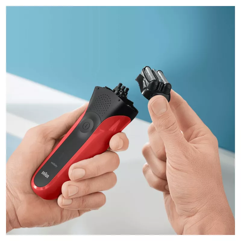 Afeitadora de lámina Braun Series 3 300s con recortador negro, rojo