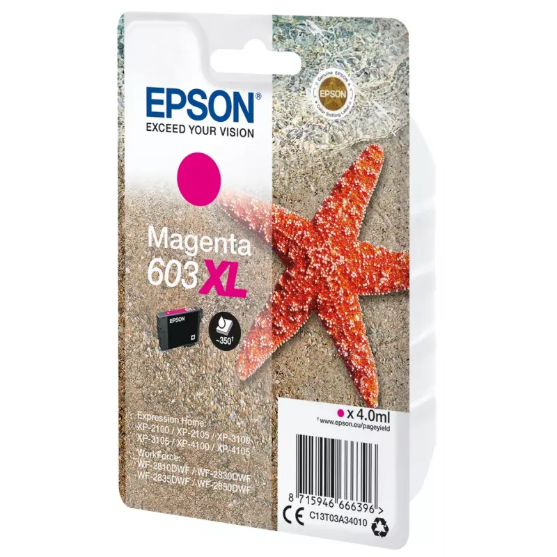 Cartucho de tinta Epson C13T03A34010 1 ud. original alta capacidad (XL) magenta