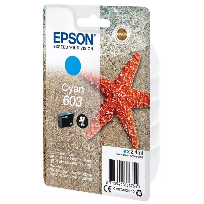 Epson C13T03U24010 Cartucho de tinta 1 ud. Original Rendimiento estándar Cian