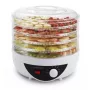 Deshidratador de alimentos ESPERANZA EKD002 – 5 bandejas, 250 W, termostato regulable, temperatura máxima 75 °C, blanco translúcido