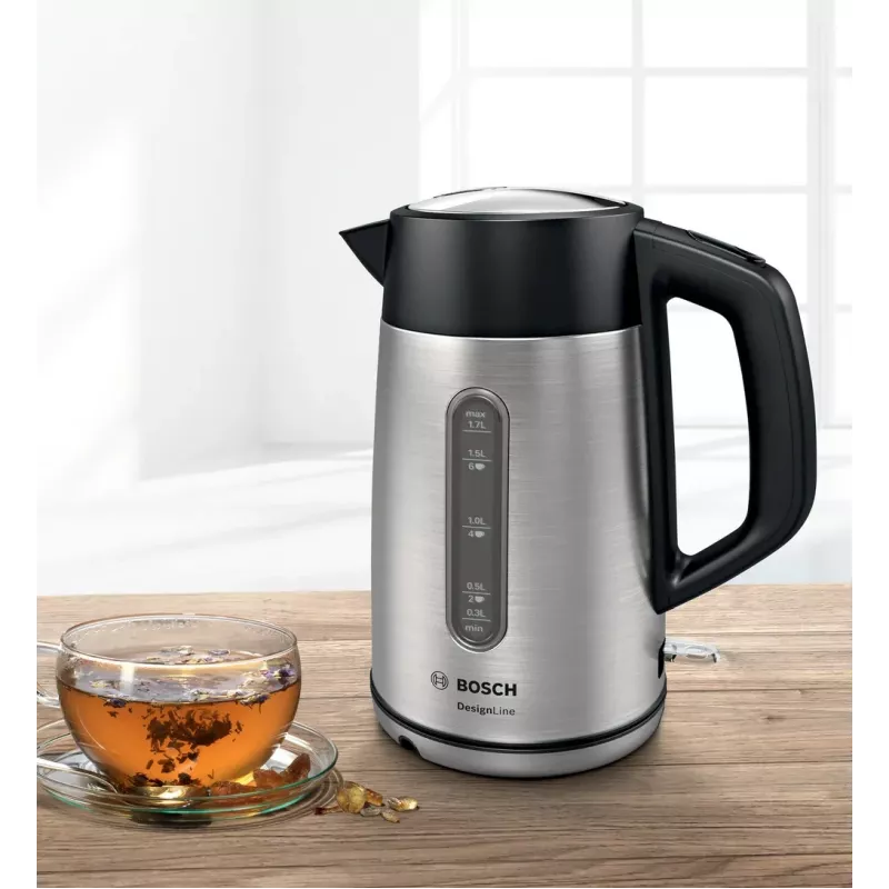 Hervidor Bosch TWK4P440 1,7 L 2400 W negro, acero inoxidable