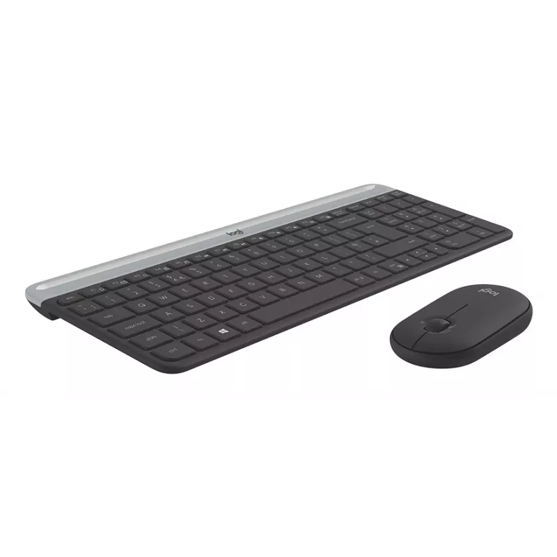 LOGITECH Slim Wireless Keyboard And Mouse Combo Mk470 - Graphite Qwerty Dansk/ Norsk/ Svenska