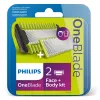 Cuchillas de afeitado Philips Norelco OneBlade QP620/50 de repuesto, negras, pack de 2