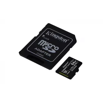 Kingston Technology Canvas Select 64GB microSDXC Plus 100R A1 C10 tarjeta + ADP