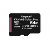 Kingston Technology Canvas Select 64GB microSDXC Plus 100R A1 C10 tarjeta + ADP