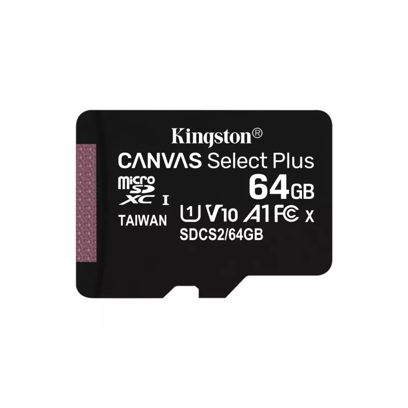 Kingston Technology Canvas Select 64GB microSDXC Plus 100R A1 C10 tarjeta + ADP