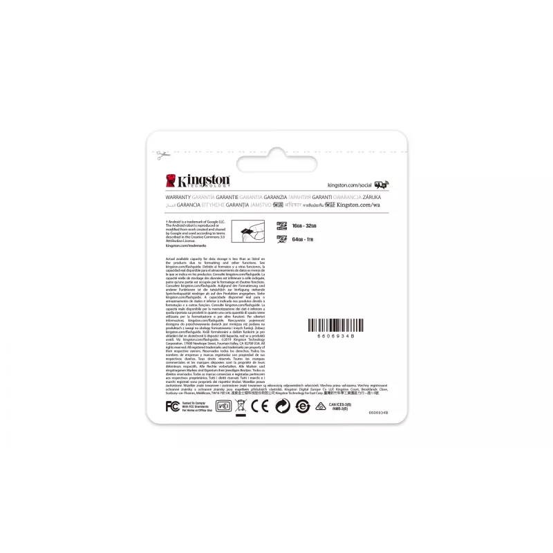 Memoria flash Kingston Technology 128GB microSDXC UHS-I Canvas Select Plus 100R A1 C10