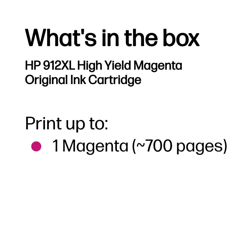 HP 912XL Cartucho de tinta original de alta capacidad, magenta