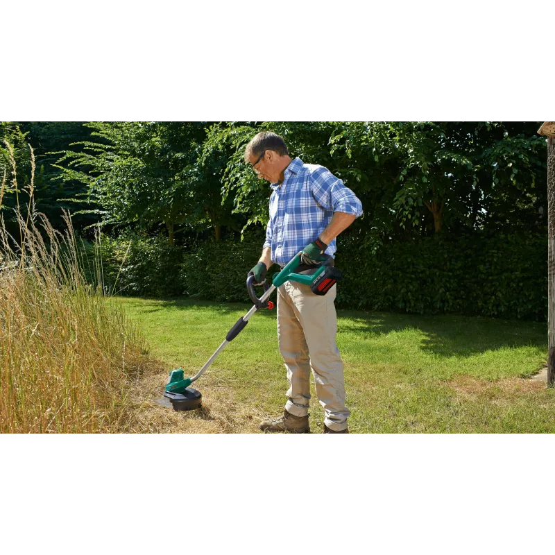 Bosch AdvancedGrassCut 36 cortabordes a batería, 36 V, 30 cm, hilo de nailon, tubo telescópico, empuñadura auxiliar ajustable, 2,9 kg, sin batería ni cargador, verde/negro