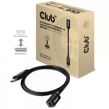 CLUB3D Cable alargador Mini DisplayPort 1.4 a DisplayPort 8K60Hz DSC 1.2 HBR3 HDR bidireccional H/M 1m/3,28ft