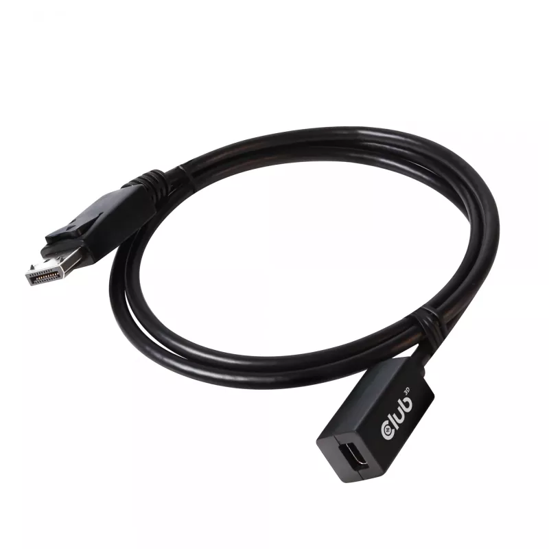 Club 3D CAC-1120 cable alargador de Mini DisplayPort 1.4 a DisplayPort H/M, 8K60Hz, 1 m (3,28 ft), negro