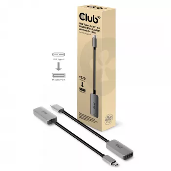 CLUB3D Adaptador activo USB Type-C a DisplayPort 1.4 8K60Hz HBR3