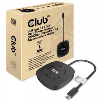 CLUB3D Hub USB Type-C 3.2 Gen 1 Multi Stream Transport (MST) DisplayPort 1.4 Triple Monitor