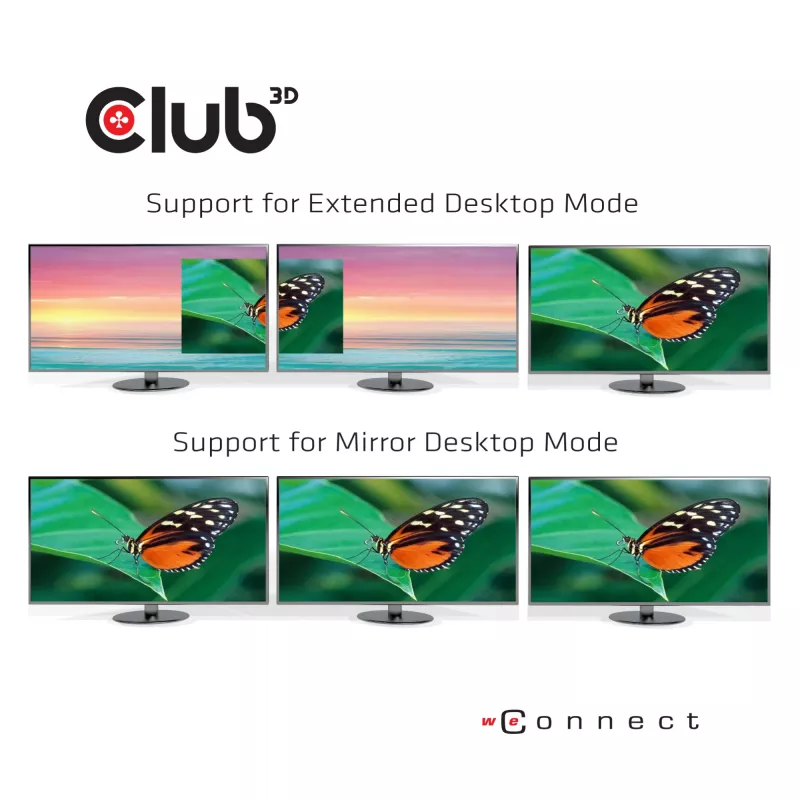 CLUB3D Hub USB Type-C 3.2 Gen 1 Multi Stream Transport (MST) DisplayPort 1.4 Triple Monitor