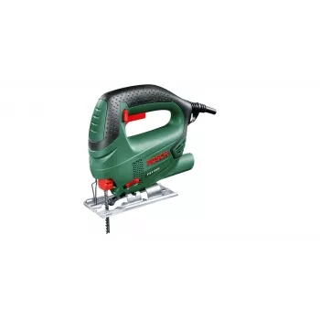 Sierra de calar Bosch PST 650 — 500 W, 300 W de potencia de salida, 65 mm de profundidad de corte en madera, 4 mm en acero, empuñadura superior, cambio de hoja sin herramientas