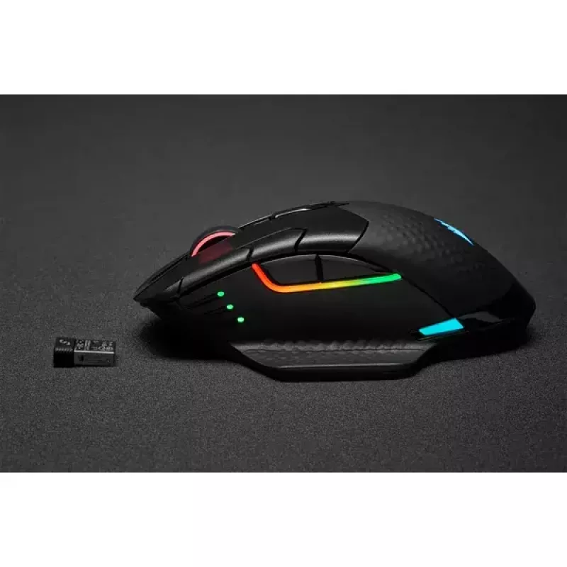 Ratón Corsair DARK CORE RGB PRO RF inalámbrico + Bluetooth + USB Type-A