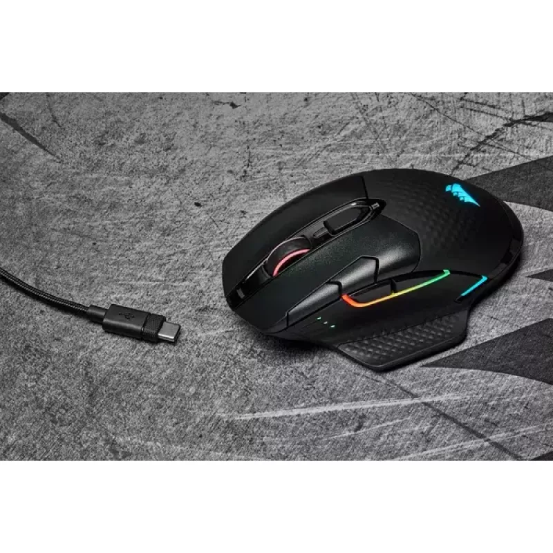 Ratón Corsair DARK CORE RGB PRO RF inalámbrico + Bluetooth + USB Type-A