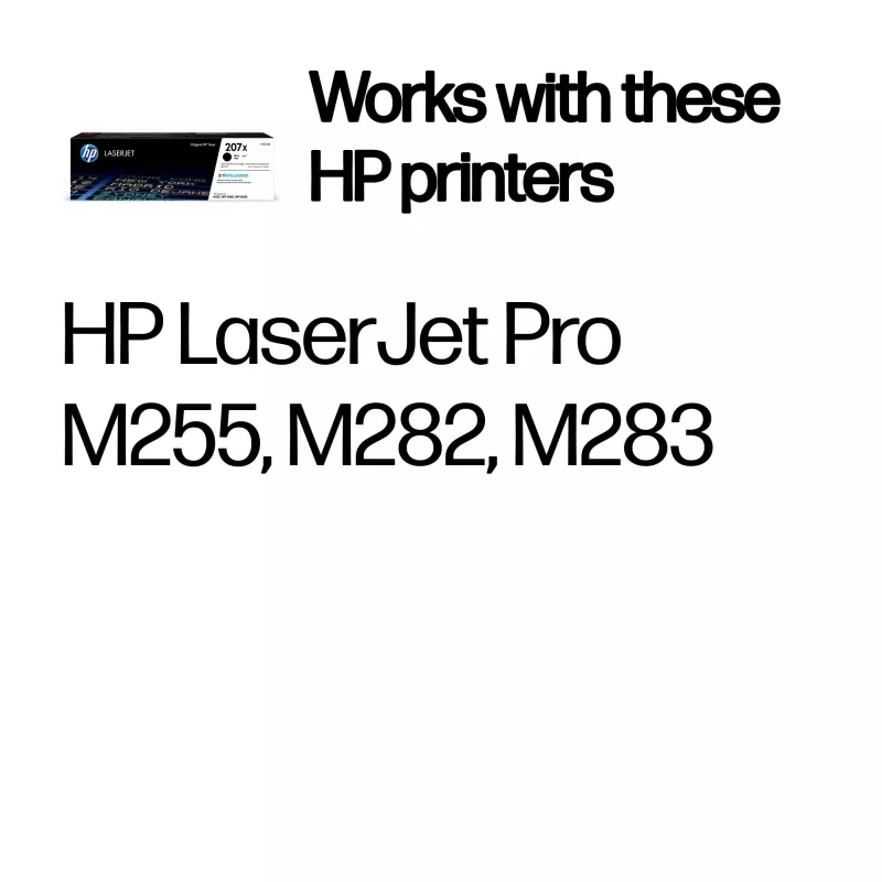 HP 207X Negro Original LaserJet Cartucho de tóner de alto rendimiento, 3150 páginas, Negro, 1 ud.