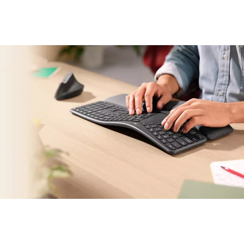 LOGITECH Ergo K860 - Teclado inalámbrico dividido Grafito Qwerty Pan Nordic
