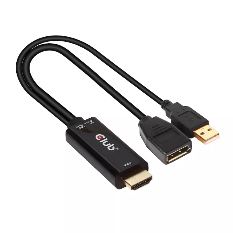 CLUB3D CAC-1331 Adaptador de cable de vídeo 0,25 m HDMI DisplayPort Negro