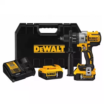 Atornillador-taladrador a batería DeWalt DCD996P2 18V Li-Ion 5Ah Portabrocas de cambio rápido 3 velocidades, 95 Nm, 2,1 kg, Taladrado con percusión