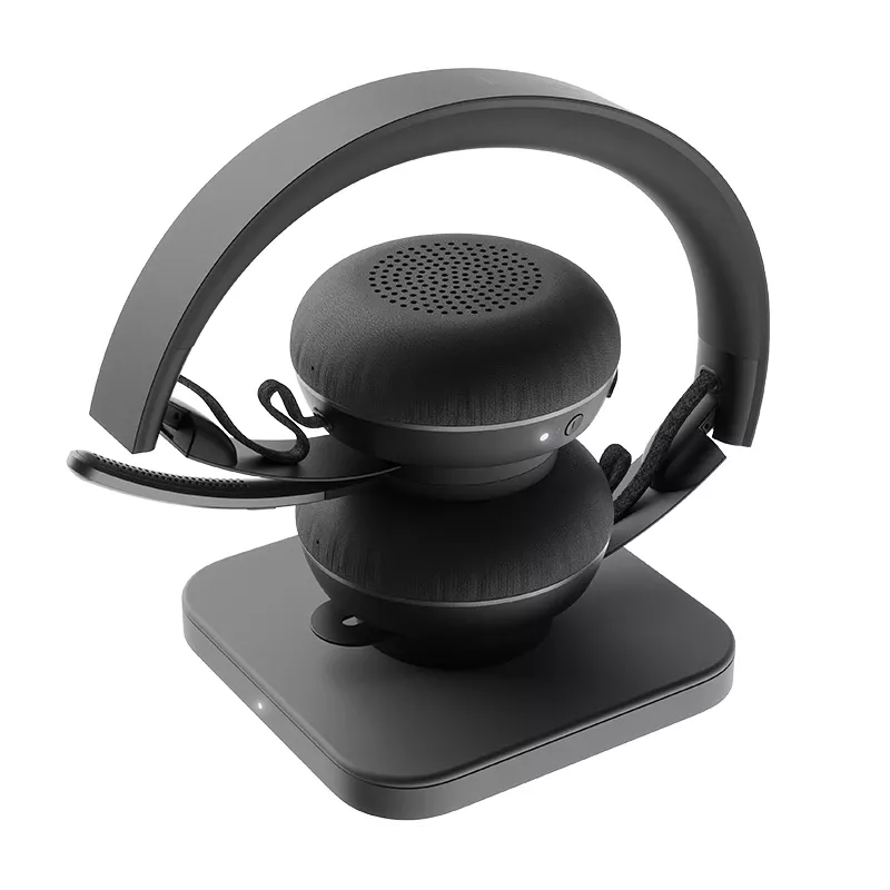 Logitech Zone Wireless MS 981-000854 auriculares Bluetooth, supraaurales, cancelación activa de ruido, carga inalámbrica Qi, Microsoft Teams, grafito