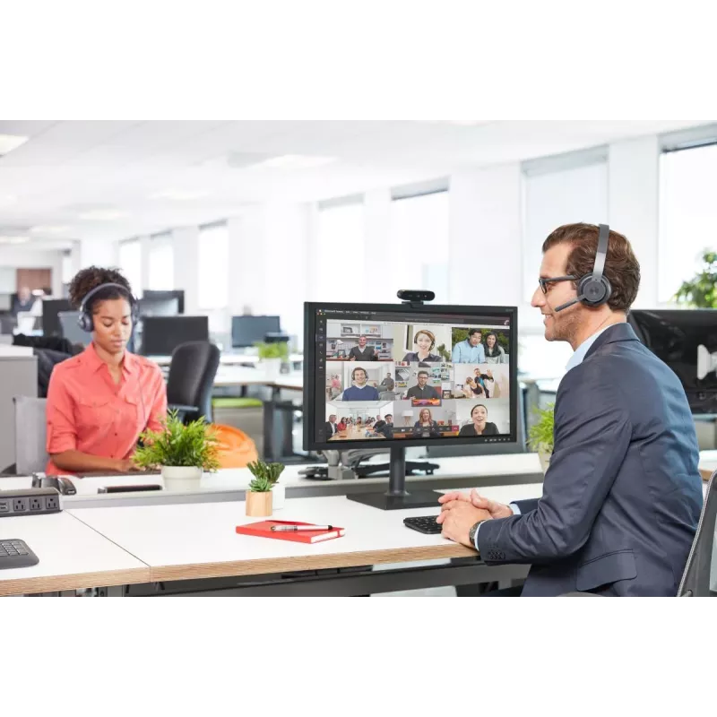 Logitech Zone Wireless MS 981-000854 auriculares Bluetooth, supraaurales, cancelación activa de ruido, carga inalámbrica Qi, Microsoft Teams, grafito