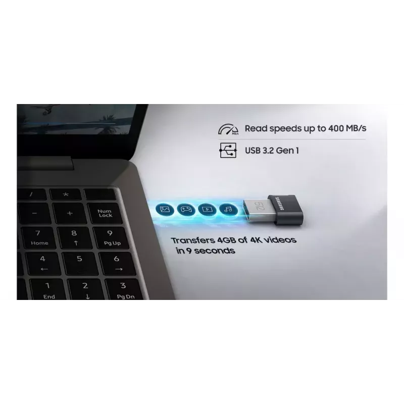 Samsung MUF-256AB memoria USB 256 GB USB Type-A 3.2 Gen 1 (3.1 Gen 1) gris, plata