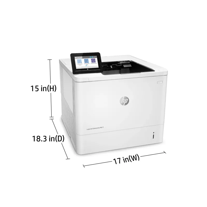 HP LaserJet Enterprise M611dn, láser, 1200 x 1200 DPI, A4, 61 ppm, impresión a doble cara, con red