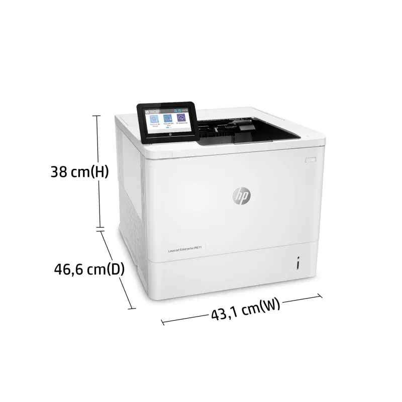 HP LaserJet Enterprise M611dn, láser, 1200 x 1200 DPI, A4, 61 ppm, impresión a doble cara, con red