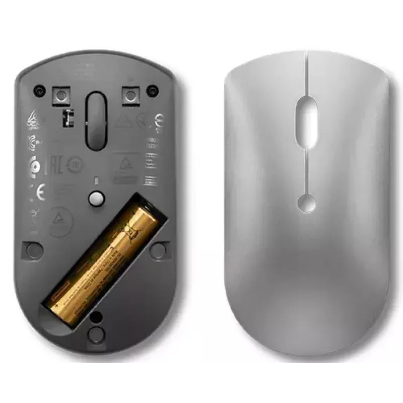 Ratón óptico Bluetooth Lenovo 600 — 2400 dpi, Bluetooth 5.0 dual-host, 3 botones, rueda de desplazamiento, gris hierro
