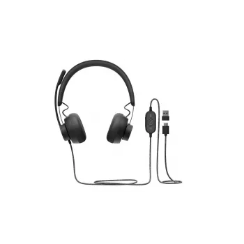 LOGITECH Zone Wired - USB-C / USB-A - auriculares - UC Zone - negro