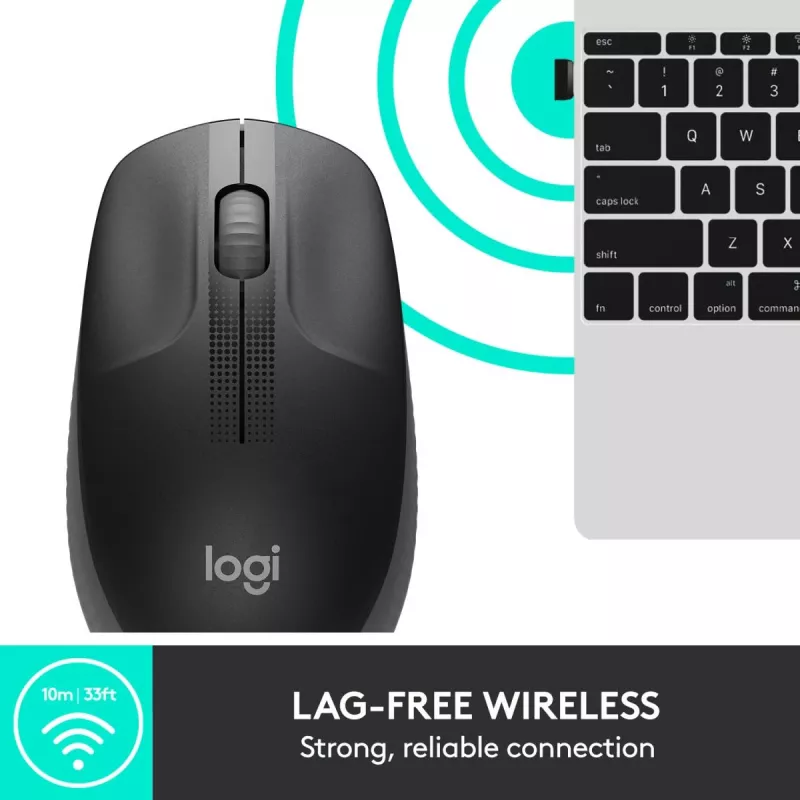 LOGITECH M190 ratón inalámbrico tamaño completo Charcoal