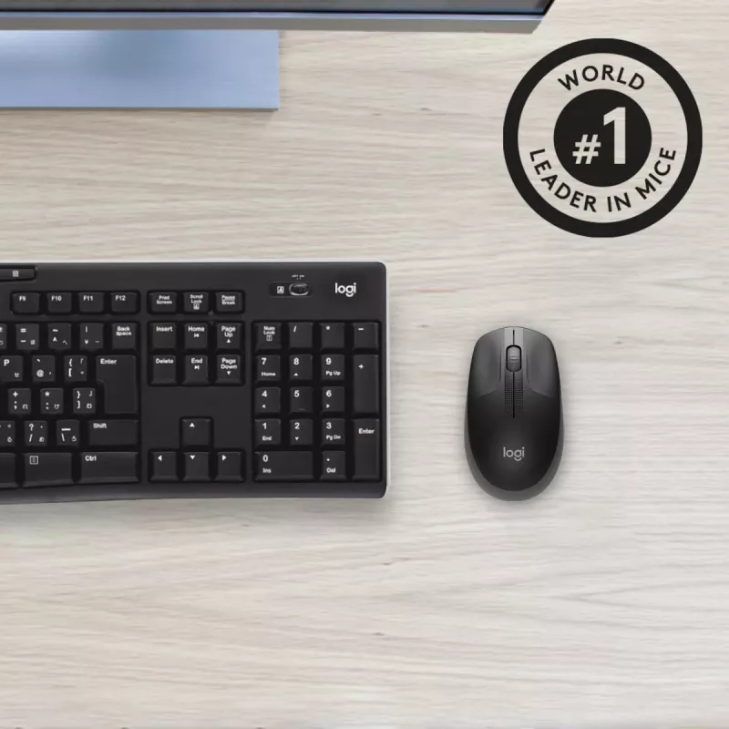 LOGITECH M190 ratón inalámbrico tamaño completo Charcoal