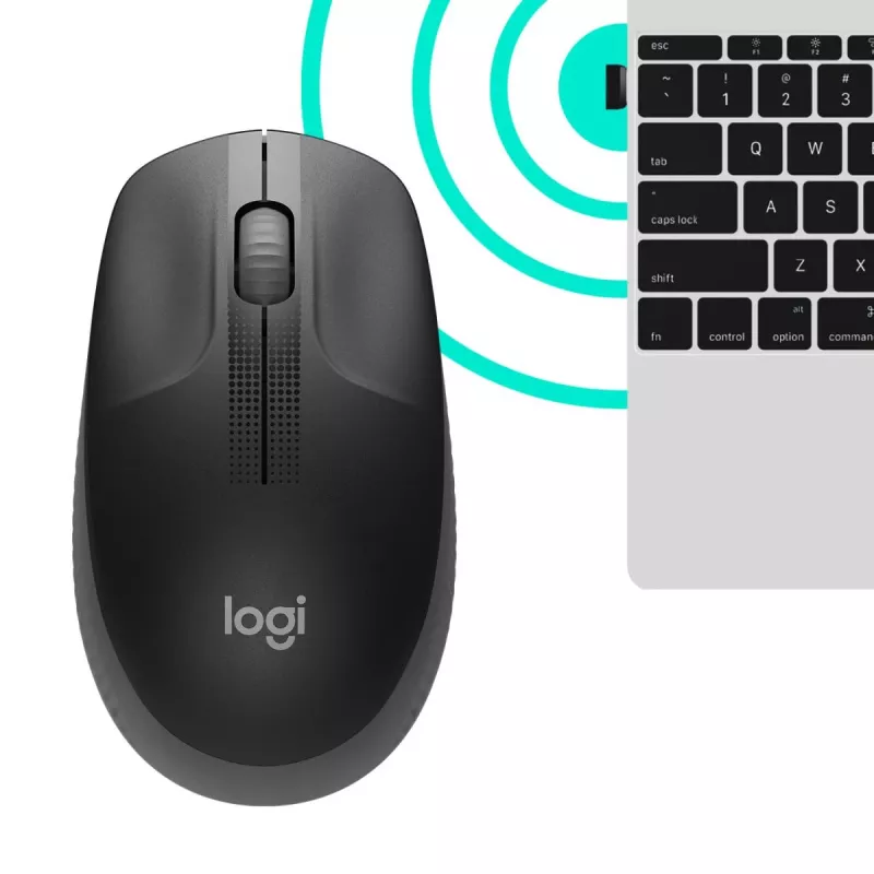 LOGITECH M190 ratón inalámbrico tamaño completo Charcoal