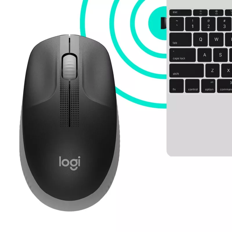 LOGITECH M190 ratón inalámbrico tamaño completo gris medianoche
