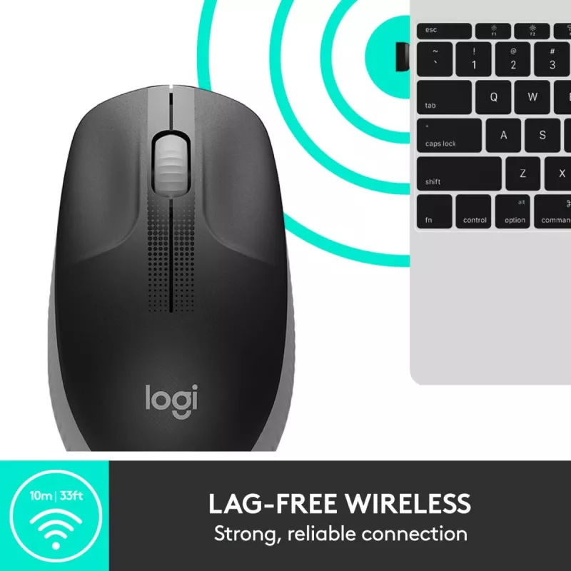 LOGITECH M190 ratón inalámbrico tamaño completo gris medianoche