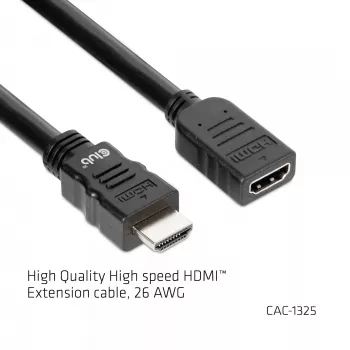 CLUB3D cable alargador HDMI™ High Speed 4K60Hz M/H 5m/16,4ft 26 AWG